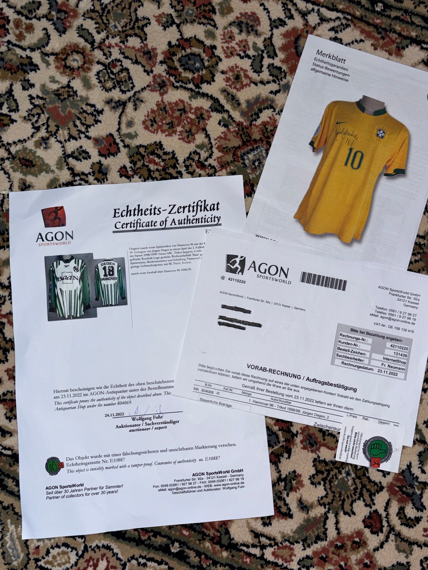 Hannover 96 1998/1999 Heimtrikot Baan – XL - #18 Degen (Matchworn mit Zertifikat)