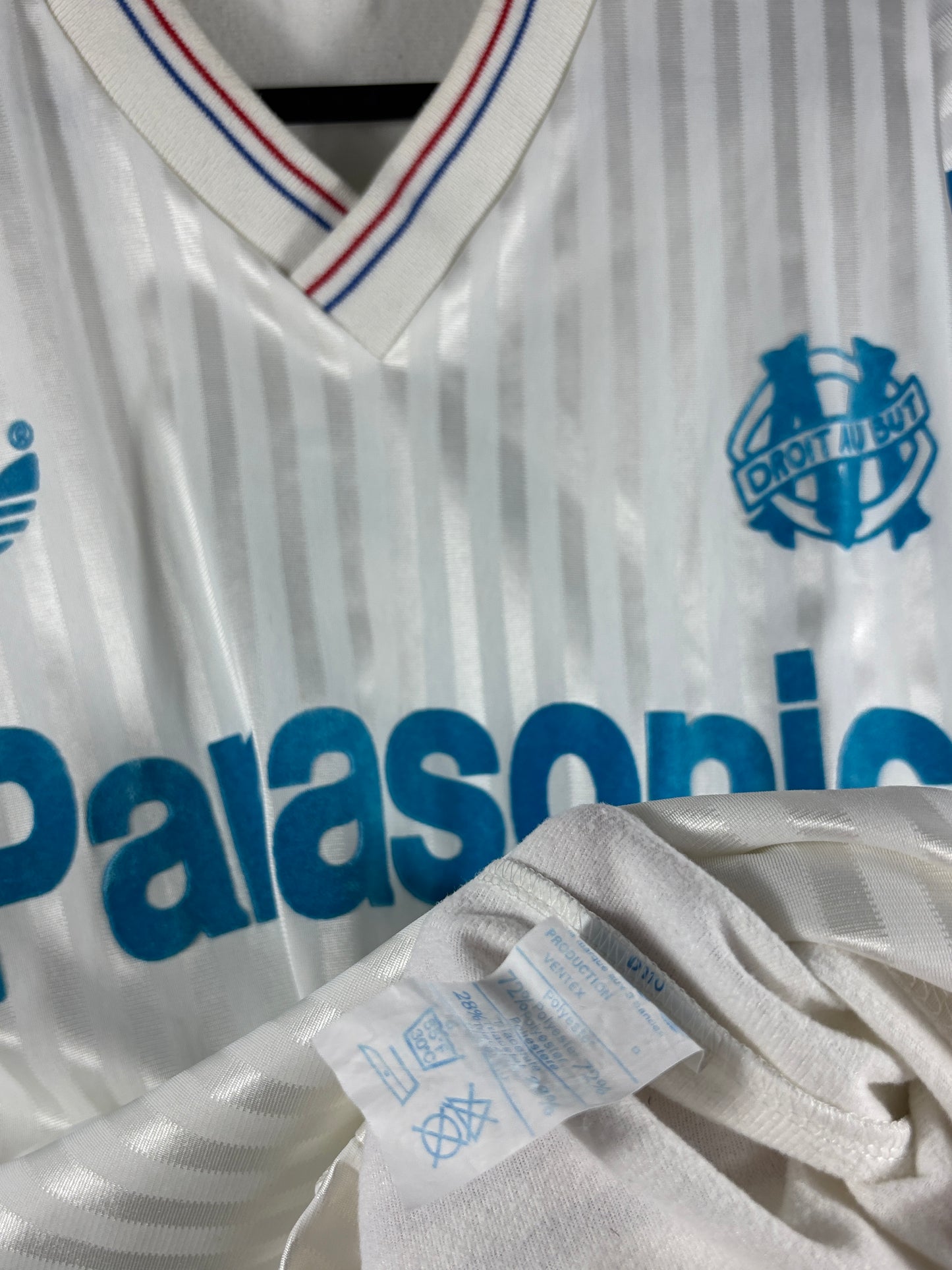 Olympique Marseille 1990/1991 Heimtrikot  - M - #9 Papin