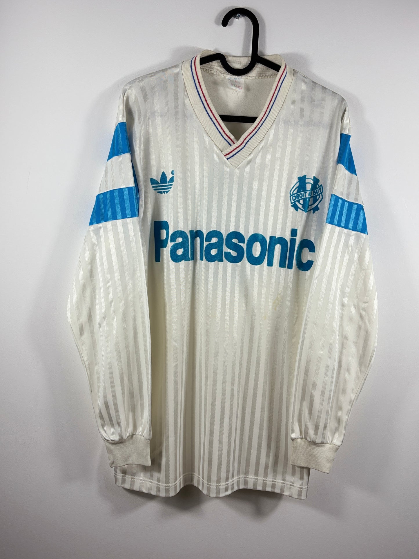 Olympique Marseille 1990/1991 Heimtrikot  - M - #9 Papin