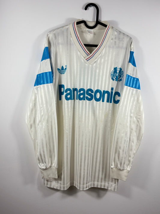 Olympique Marseille 1990/1991 Heimtrikot  - M - #9 Papin