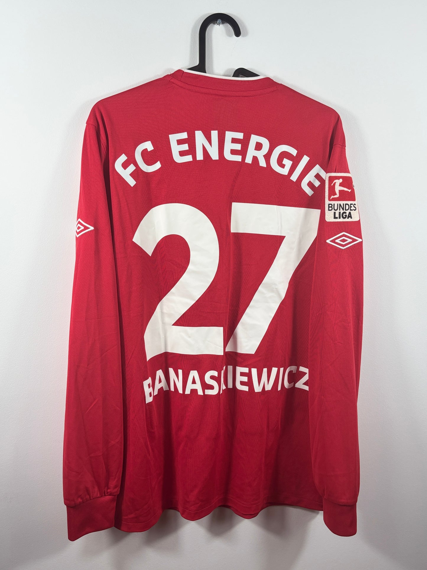 Energie Cottbus 2011/2012 Heimtrikot- M - #27 Banaskiewicz (Matchprepared)