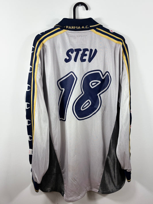 Parma AC 2000/2001 Auswärtstrikot mit Sonderflock - L - #18 Stev (Matchworn)